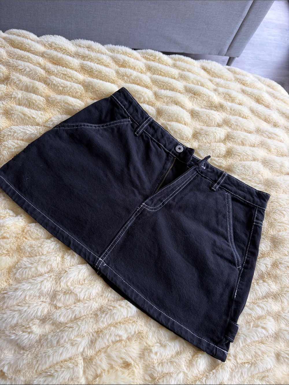 Refuge black denim skirt